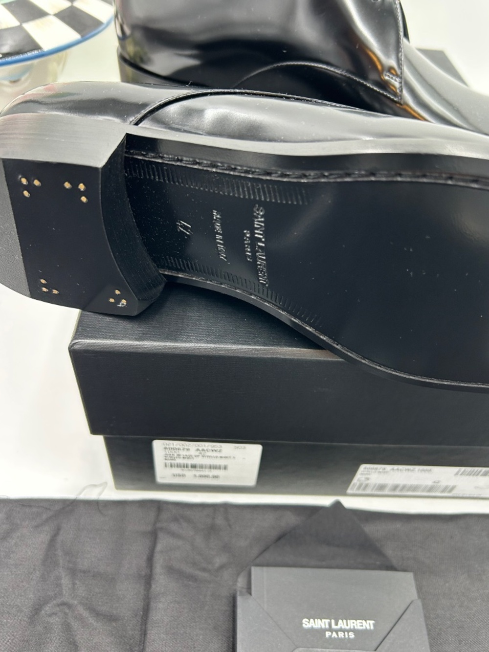 Men’s Saint Laurent JEAN Leather Derby Shoes. Size 42/9 US. Made in Italy. - Picture 12 of 14
